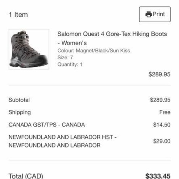 Woman’s Salomon hikers. Quest 4. Waterproof GTX. Size 7. - Picture 3 of 3